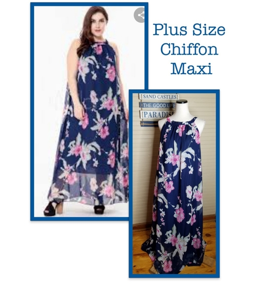 Dresses & Skirts - Plus Size Floral Sleeveless Maxi Dress